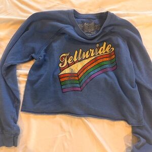 Original Retro Brand Blue Rainbow Sweater